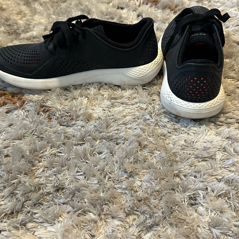 Black and White Crocs shoes